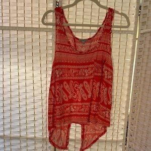 Charlotte Russe Red Paisley Tank Top